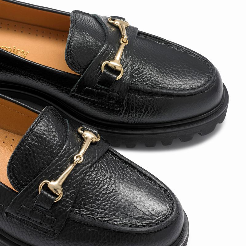 Russell And Bromley Booster Mokkasiner Dame Sort | OLS997SF