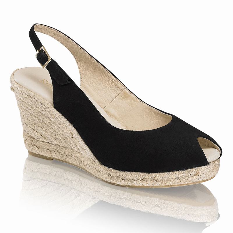 Russell And Bromley Candyfloss Espadrillos Dame Sort | UNU9258CJ