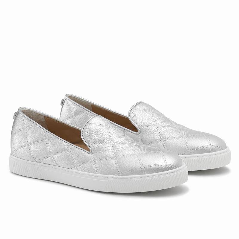 Russell And Bromley Casaquilt Slip On Sneakers Dame Metallic | HAN7313VG