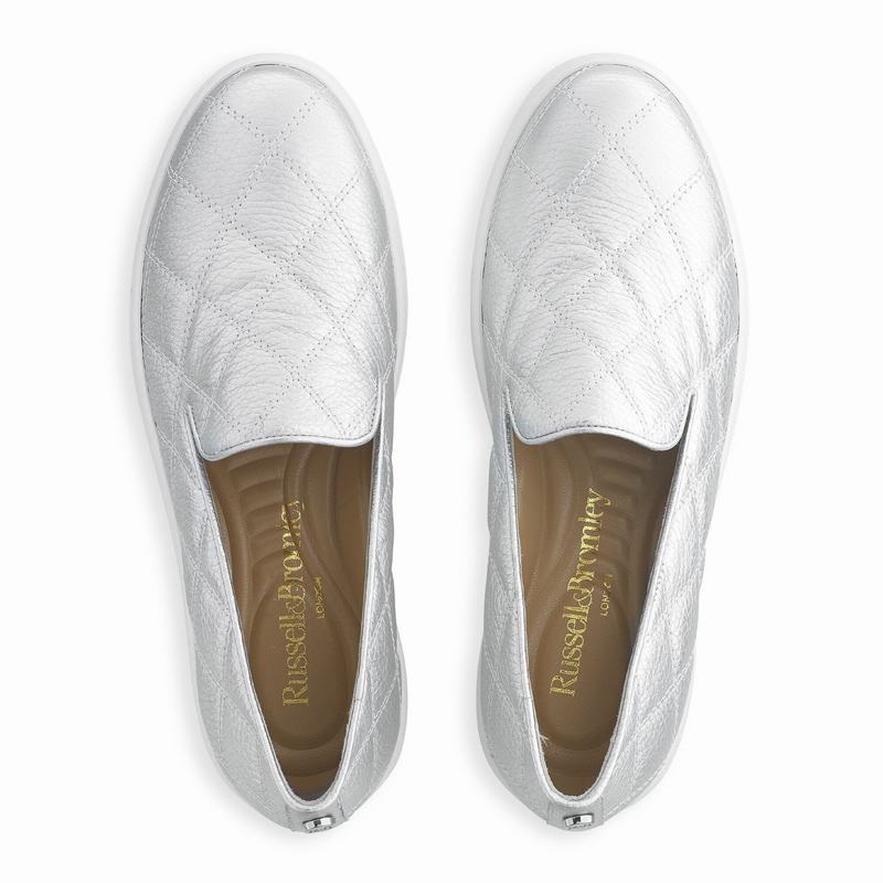 Russell And Bromley Casaquilt Slip On Sneakers Dame Metallic | HAN7313VG