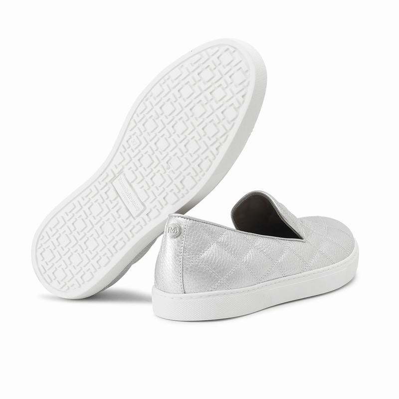 Russell And Bromley Casaquilt Slip On Sneakers Dame Metallic | HAN7313VG