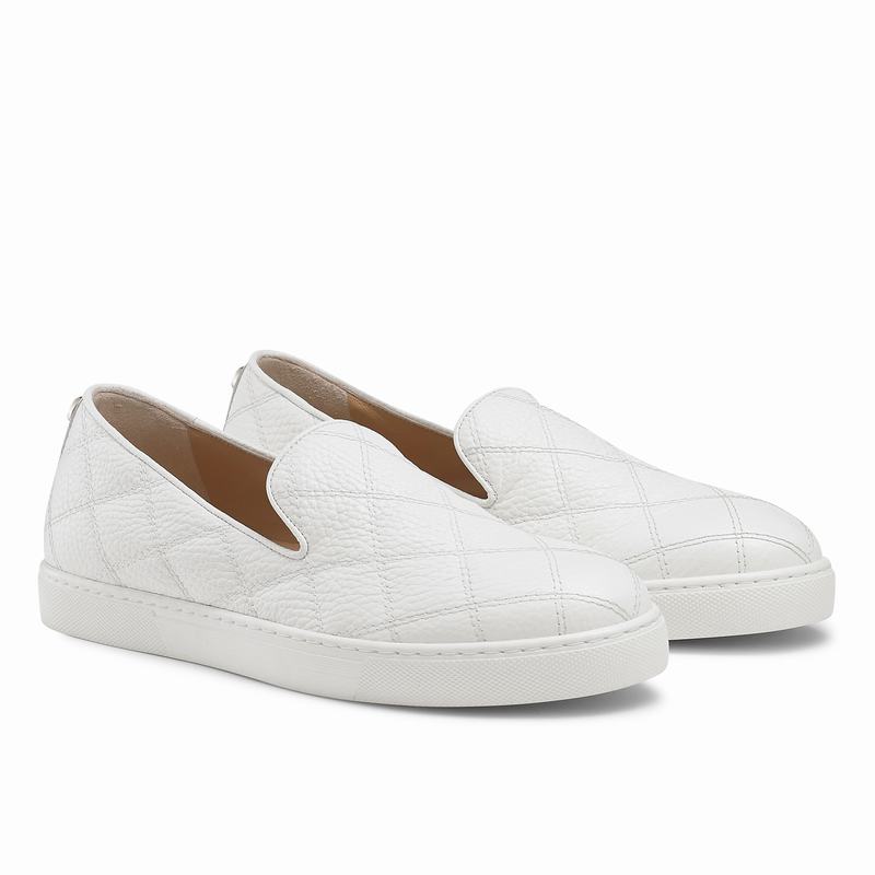 Russell And Bromley Casaquilt Slip On Sneakers Dame Hvide | MAW9312PX