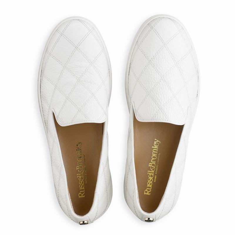 Russell And Bromley Casaquilt Slip On Sneakers Dame Hvide | MAW9312PX