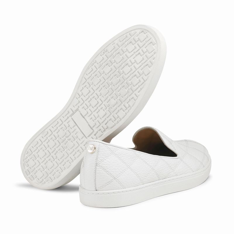 Russell And Bromley Casaquilt Slip On Sneakers Dame Hvide | MAW9312PX