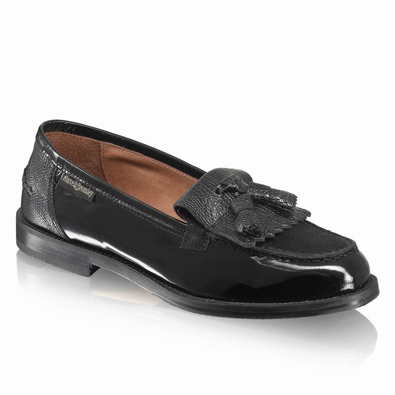 Russell And Bromley Chester Mokkasiner Dame Sort | WLM4046PA
