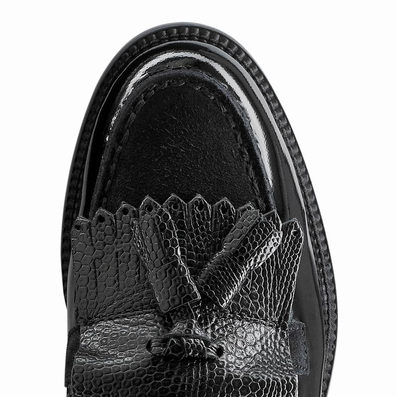 Russell And Bromley Chester Mokkasiner Dame Sort | WLM4046PA