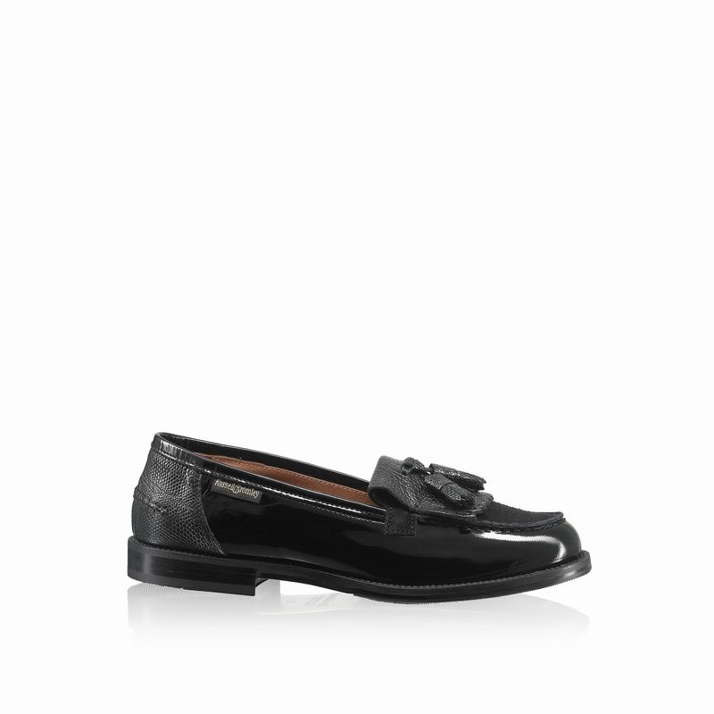 Russell And Bromley Chester Mokkasiner Dame Sort | WLM4046PA