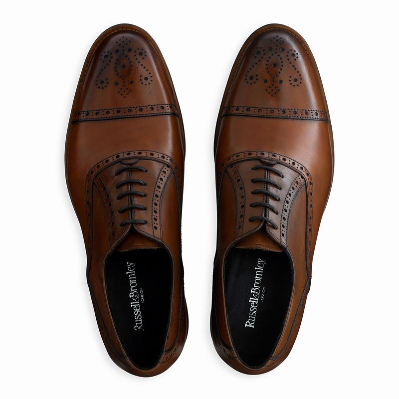 Russell And Bromley Chiltern Brogues Sko Herre Brune | VZU182RP