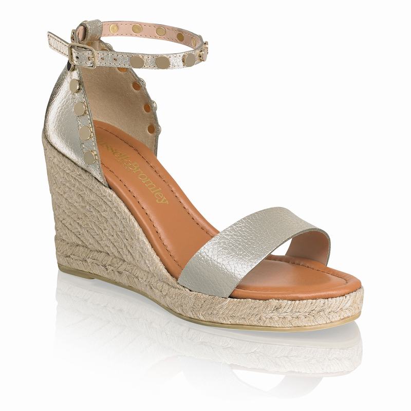 Russell And Bromley Coin Spin Espadrillos Dame Metallic | RXA38OD