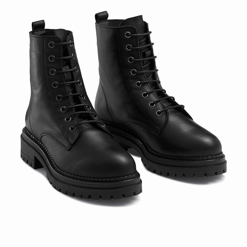 Russell And Bromley Combat Ankelstøvler Dame Sort | IPT8849OE