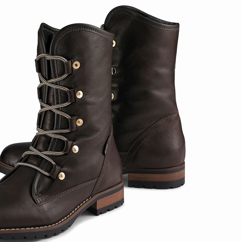Russell And Bromley Cuddly Snørestøvler Dame Brune | DUG5241YZ