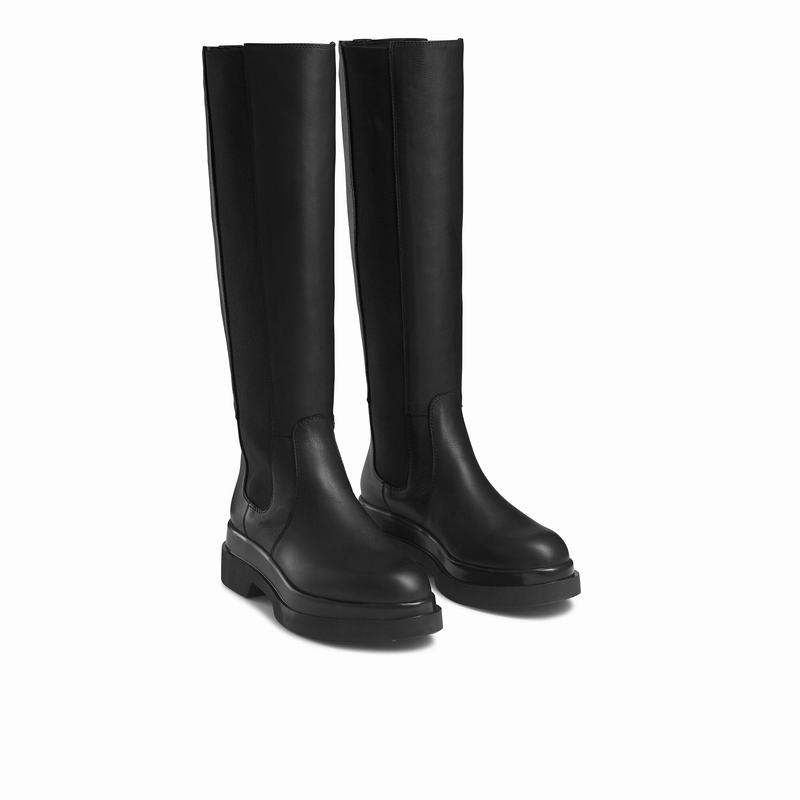 Russell And Bromley Everglade Knæhøje Støvler Dame Sort | QIS549IV