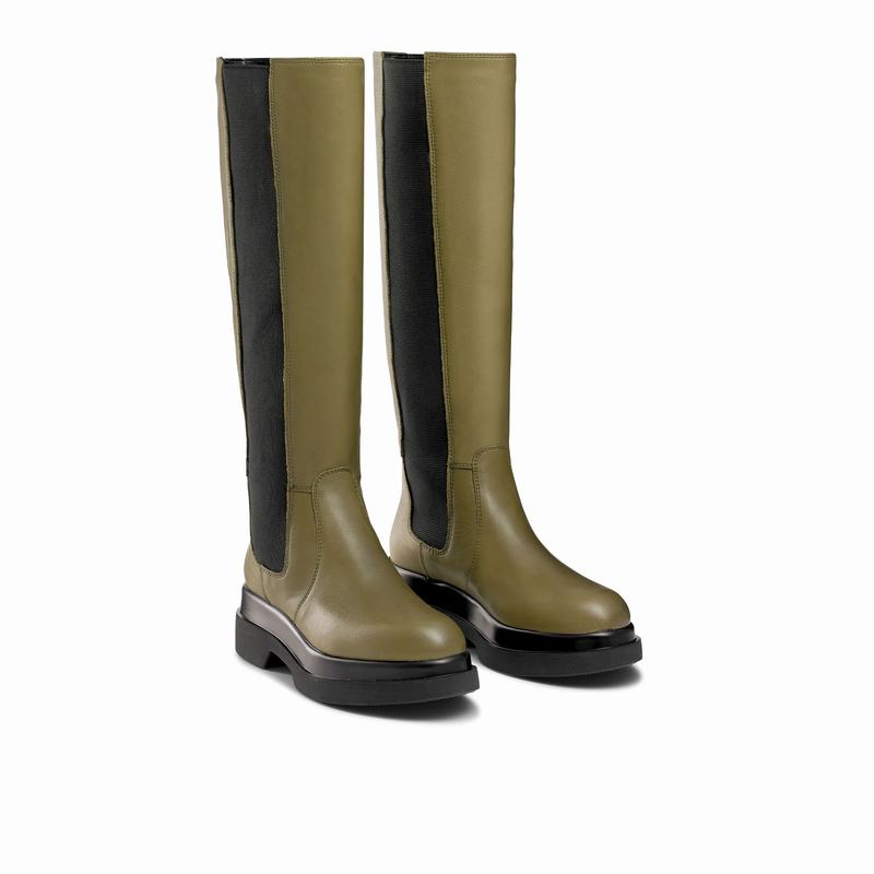 Russell And Bromley Everglade Knæhøje Støvler Dame Grøn | ZCW5969CA