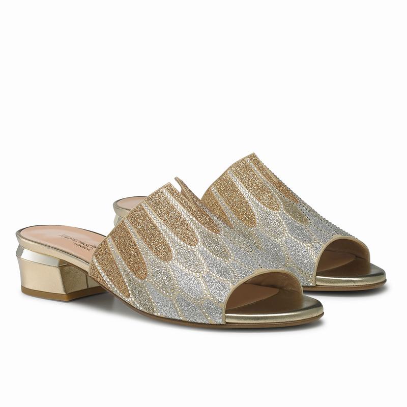 Russell And Bromley Feathers Mules Dame Guld | FEP4435RM
