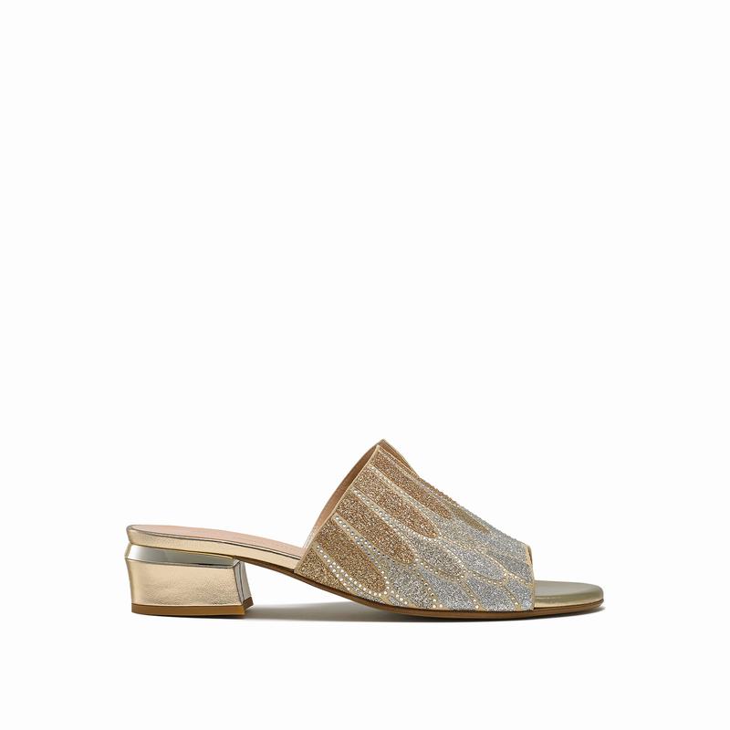 Russell And Bromley Feathers Mules Dame Guld | FEP4435RM