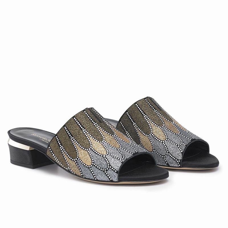 Russell And Bromley Feathers Mules Dame Metallic | JTU3496FY
