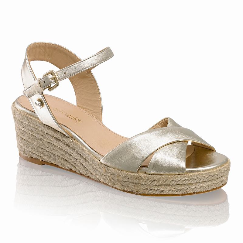 Russell And Bromley Gelato Espadrillos Dame Metallic | QFM9367LG