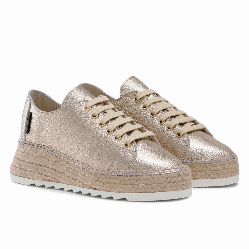 Russell And Bromley Kick Back Espadrillos Dame Metallic | ABS218XL