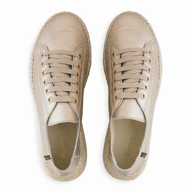 Russell And Bromley Kick Back Espadrillos Dame Metallic | ABS218XL