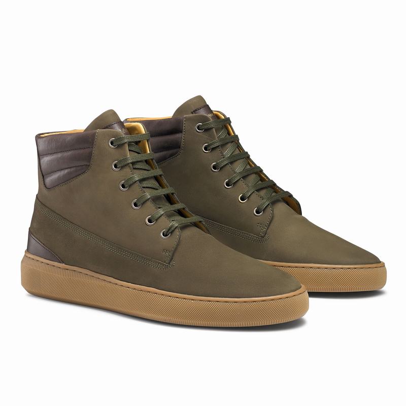 Russell And Bromley Landmark Høje Sneakers Herre Grøn | LPD3081CD