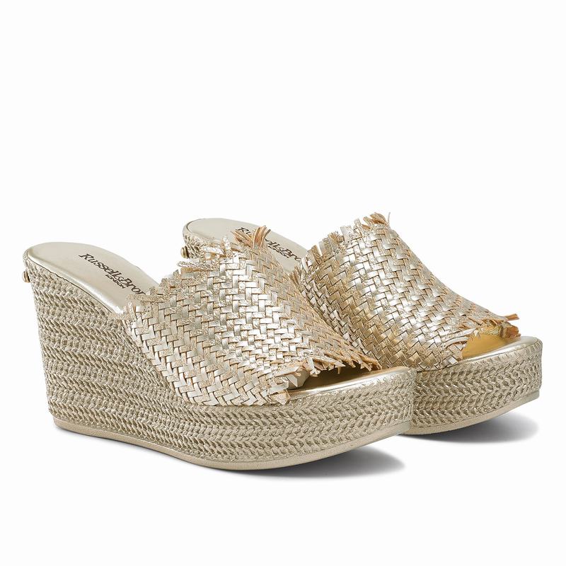 Russell And Bromley Libertine Kilehæl Sandaler Dame Metallic | LYD7497PW