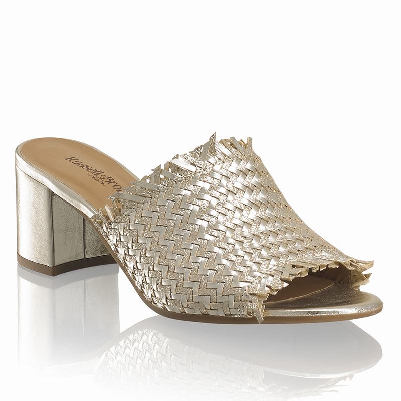 Russell And Bromley Libertymid Kilehæl Sandaler Dame Guld | HRW7176NO