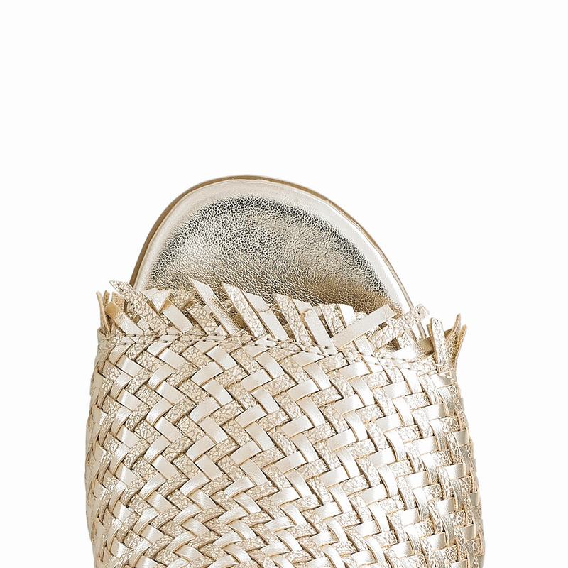 Russell And Bromley Libertymid Kilehæl Sandaler Dame Guld | HRW7176NO
