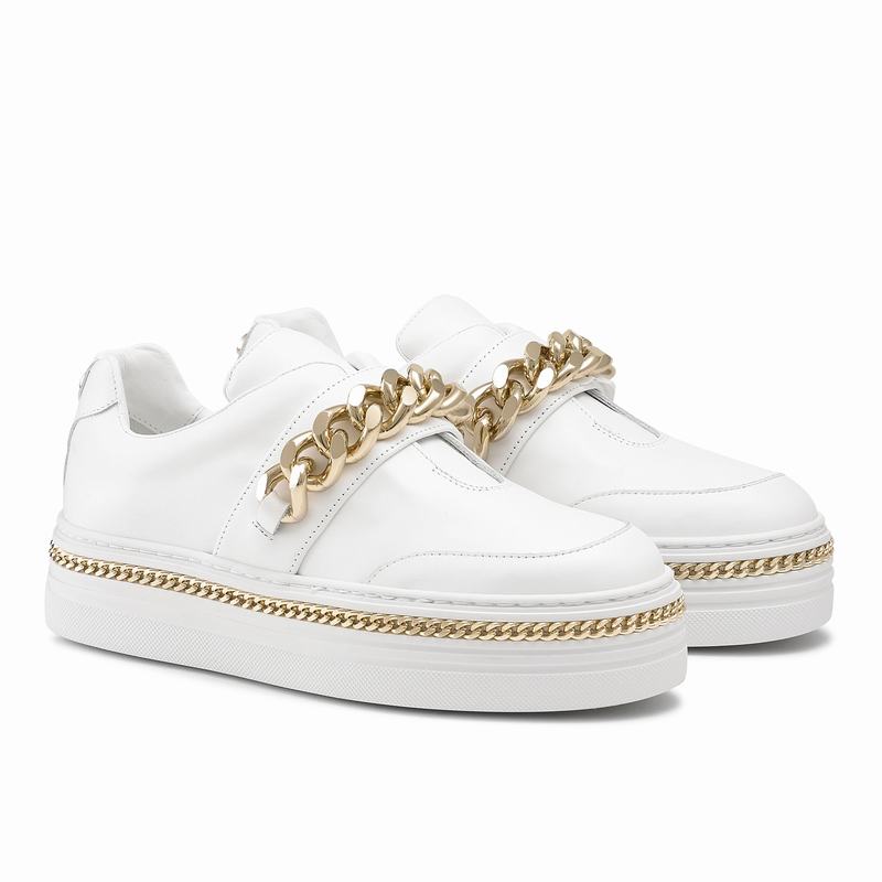 Russell And Bromley Lockchain Platform Sneakers Dame Hvide | HVN6239FC