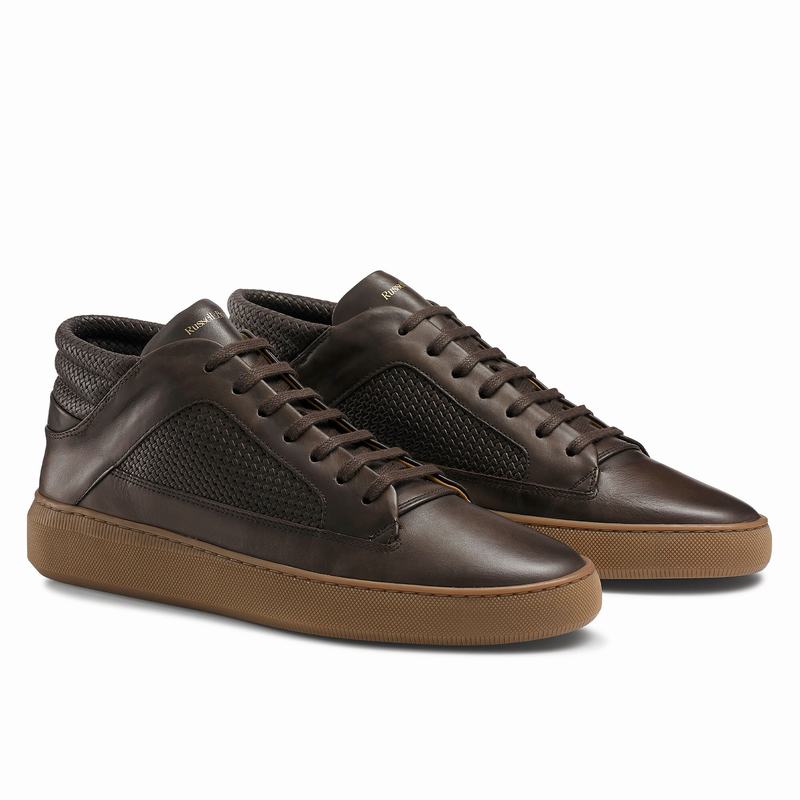 Russell And Bromley Milestone Mellemhøje Sneakers Herre Brune | WLG1796YU