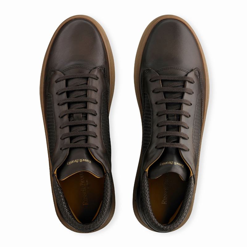 Russell And Bromley Milestone Mellemhøje Sneakers Herre Brune | WLG1796YU