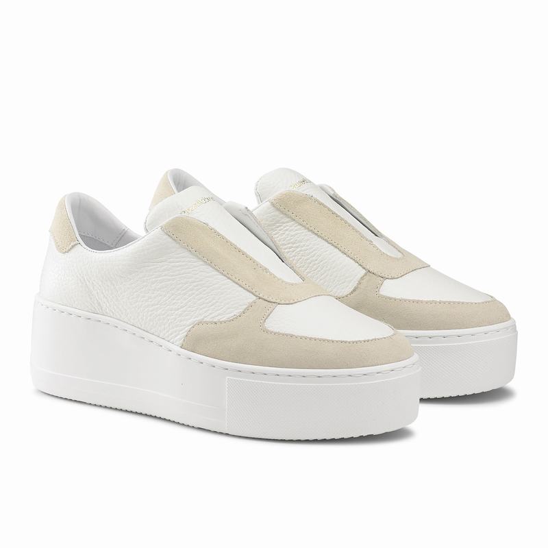 Russell And Bromley Park Ave Platform Sneakers Dame Hvide | XWX594AI