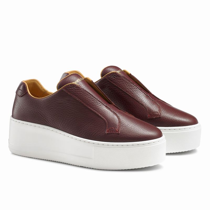 Russell And Bromley Park Up Platform Sneakers Dame Rød | QVE5986PZ