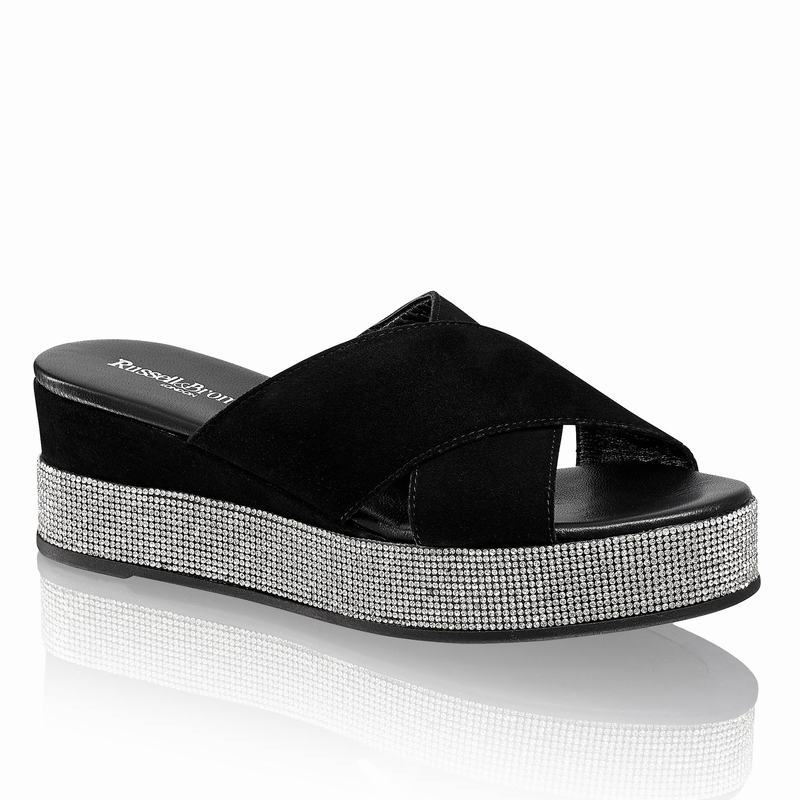Russell And Bromley Plaza Luxe Kilehæl Sandaler Dame Sort | HWP9292FV