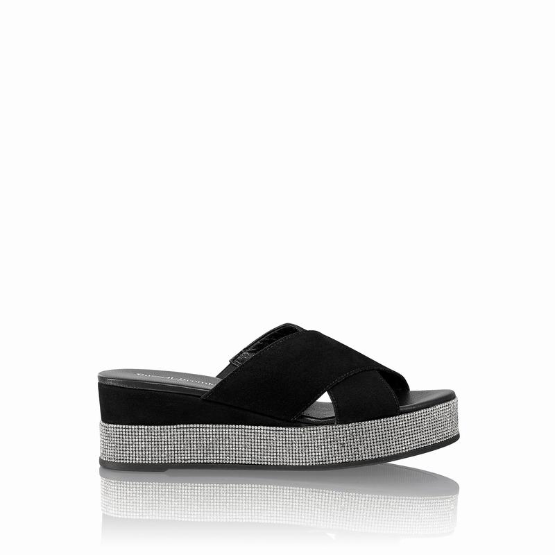 Russell And Bromley Plaza Luxe Kilehæl Sandaler Dame Sort | HWP9292FV