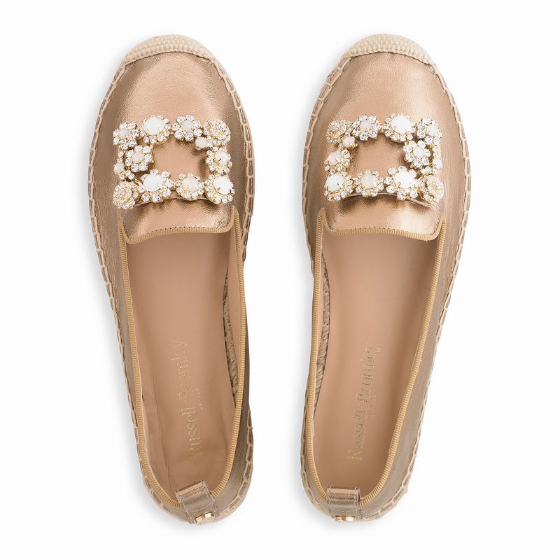 Russell And Bromley Pocketfull Espadrillos Dame Metallic | DHQ6043NJ