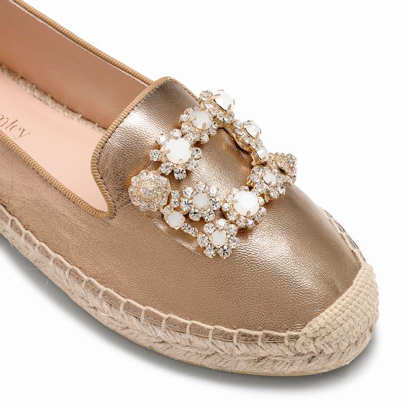 Russell And Bromley Pocketfull Espadrillos Dame Metallic | DHQ6043NJ