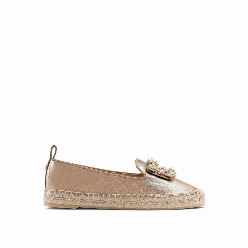 Russell And Bromley Pocketfull Espadrillos Dame Metallic | DHQ6043NJ