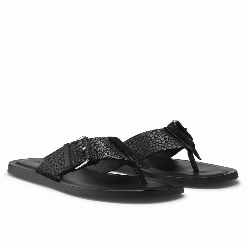 Russell And Bromley Přezkou Up Sandaler Herre Sort | YYB2691PG