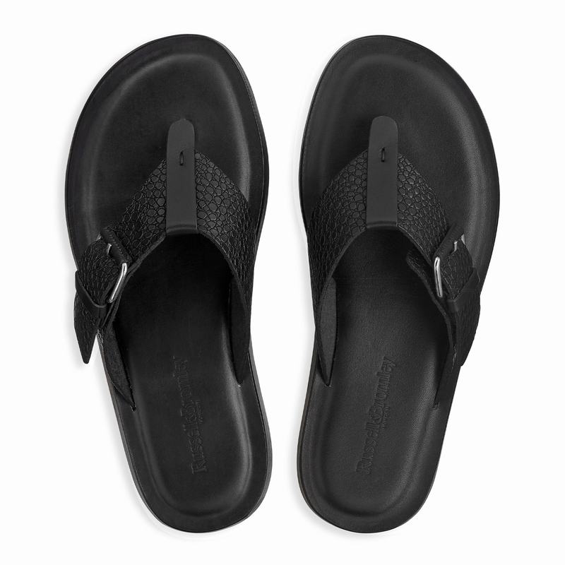 Russell And Bromley Přezkou Up Sandaler Herre Sort | YYB2691PG