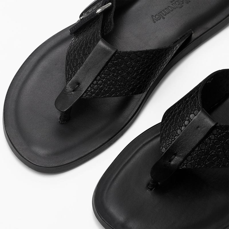 Russell And Bromley Přezkou Up Sandaler Herre Sort | YYB2691PG