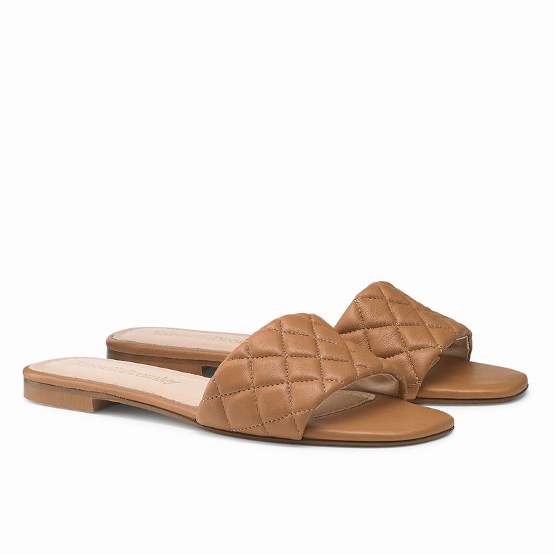 Russell And Bromley Quiltmule Mules Dame Brune | MPT3983RP