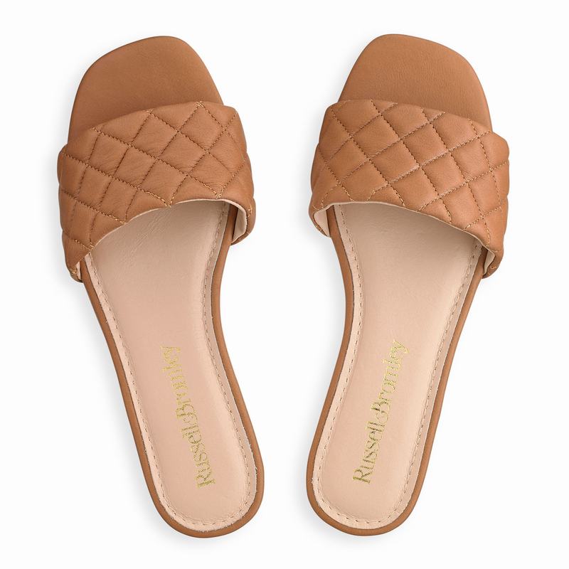 Russell And Bromley Quiltmule Mules Dame Brune | MPT3983RP