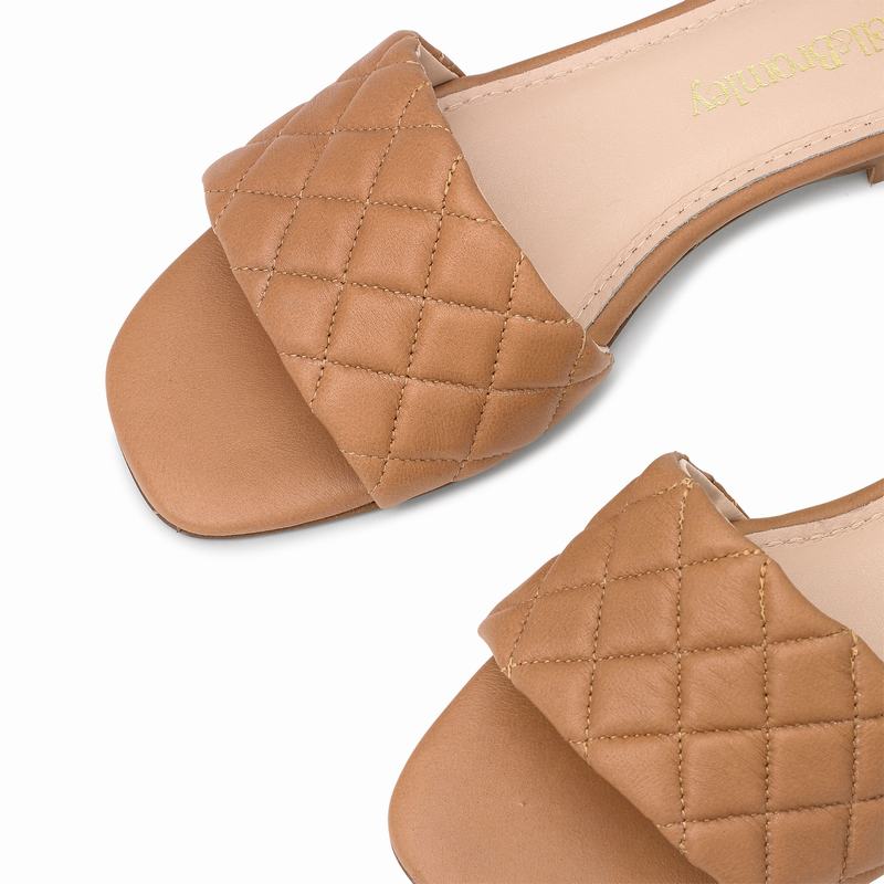 Russell And Bromley Quiltmule Mules Dame Brune | MPT3983RP