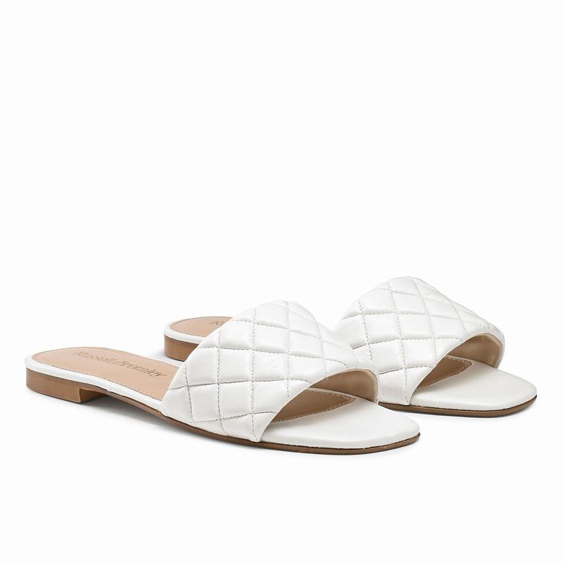 Russell And Bromley Quiltmule Mules Dame Hvide | UMU9542CH