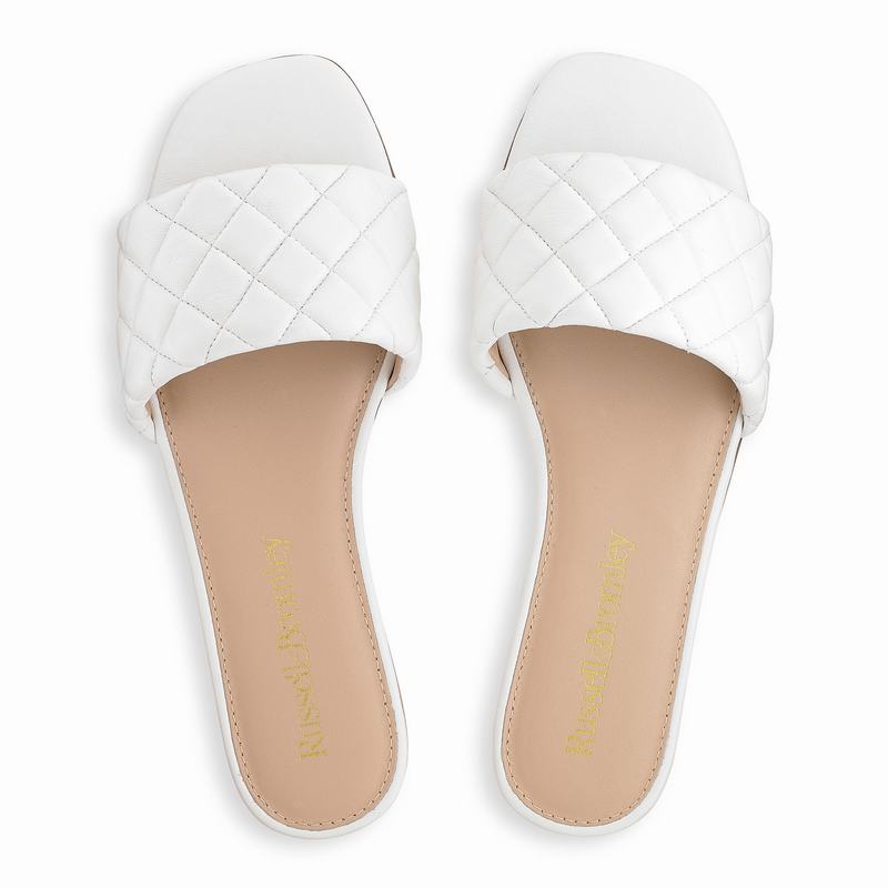 Russell And Bromley Quiltmule Mules Dame Hvide | UMU9542CH