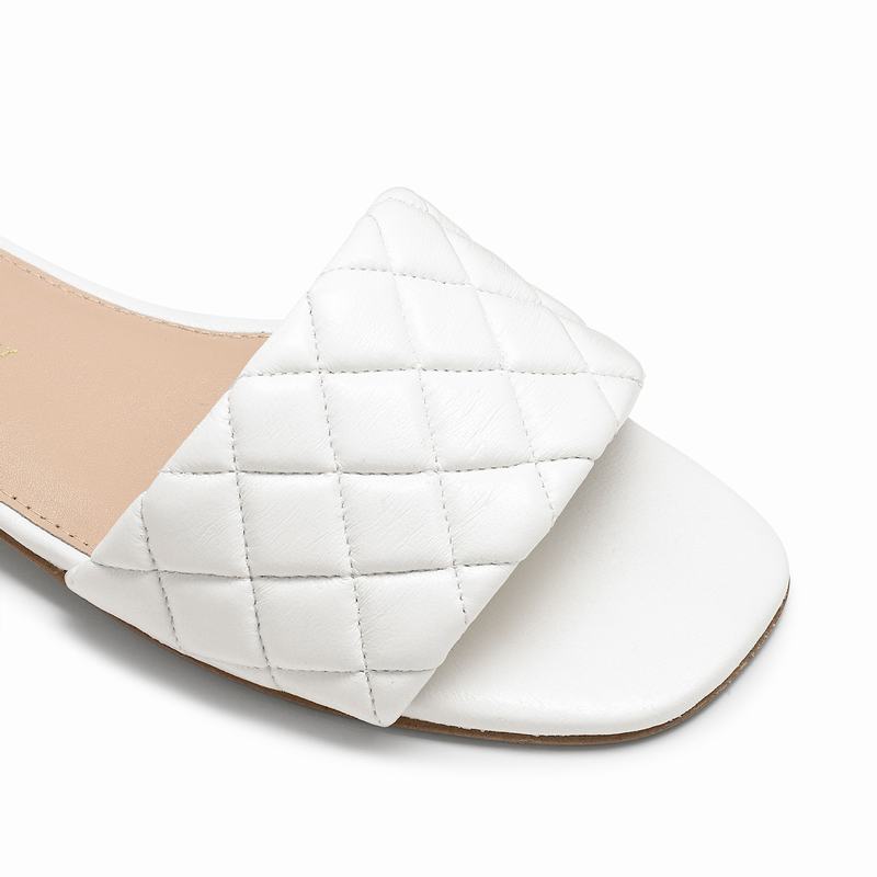 Russell And Bromley Quiltmule Mules Dame Hvide | UMU9542CH