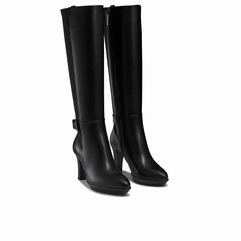 Russell And Bromley Rainbow Knæhøje Støvler Dame Sort | MDU5760CO