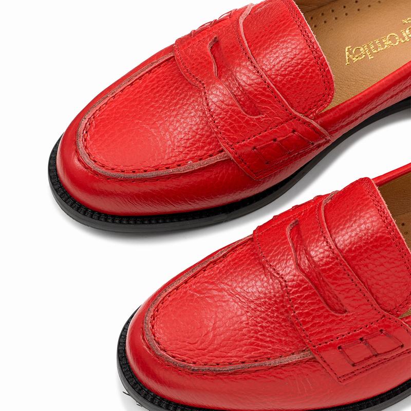 Russell And Bromley Sixpence Mokkasiner Dame Rød | KXJ8869BO