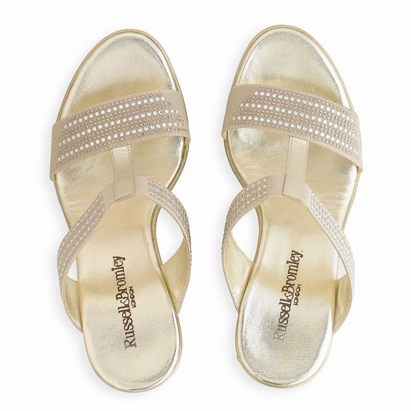 Russell And Bromley Stellamid Kilehæl Sandaler Dame Metallic | IWI562XI