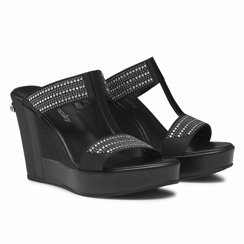 Russell And Bromley Stellamid Kilehæl Sandaler Dame Sort | TTK1989UU